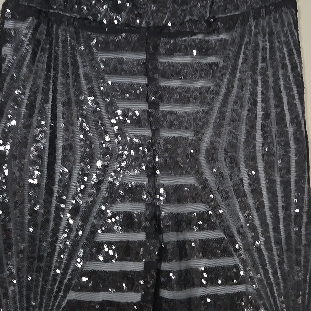Crystal Sky Black Sequin Women's Flare Pants Size Medium - Picture 2 of 7